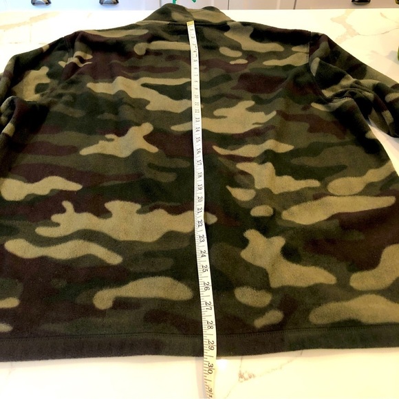 Basic Editions Men’s Green Tan Camo Fleece 1/4 Zip Pullover Outdoors Cozy Sz XXL - Picture 6 of 8